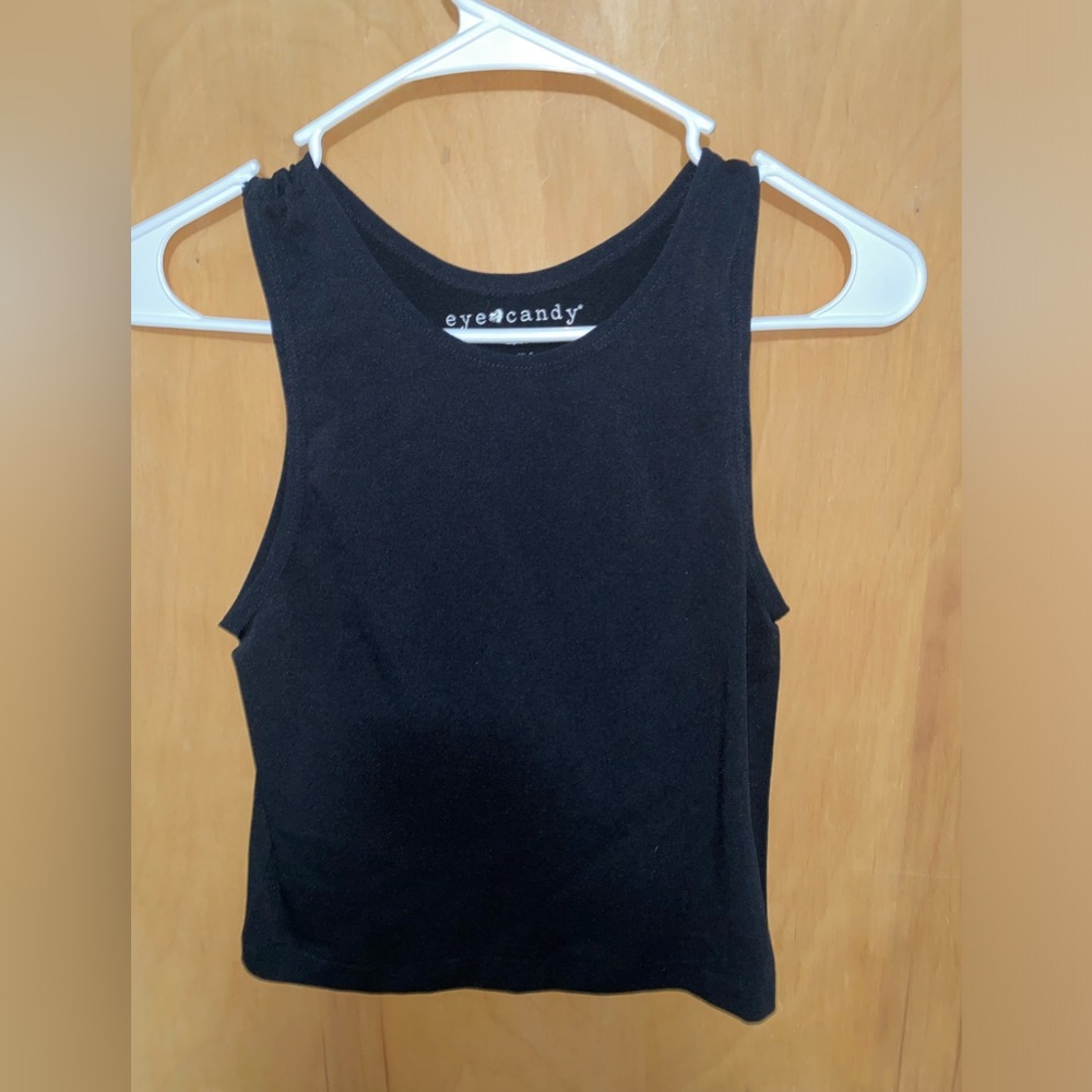 Eye candy; black tank top. Size s/m